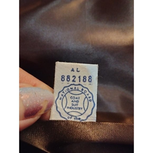 Betty Rose Vintage 1950 1960 Brown‎ Mink Collar Jacket Size Large - Picture 6 of 10